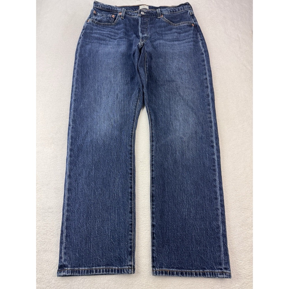 Levis 501 C Jeans Women 33x30 Blue Curve Distress Whiskered Denim